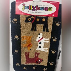 puppy Dog RUG indoor outdoor Pet theme Mat NEW washable loop pile RARE jellybean